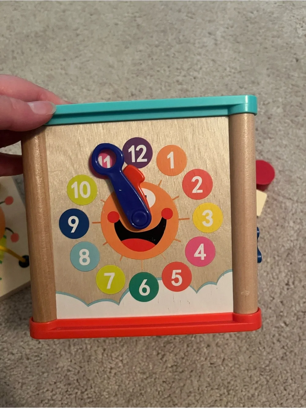 Wooden Activity Cube with Yellow Bead Maze - Kids Toys